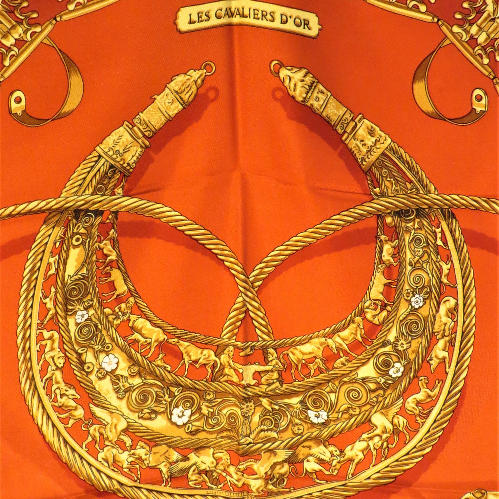 Hermes “Les Cavaliers Dor” Scythian Silk Scarf - Picture 3 of 6